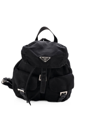 Prada Pre-Owned Double Front Pocket Tessuto Small backpack - Black