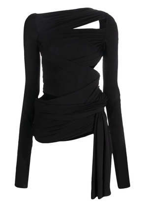The Attico cut-out draped top - Black