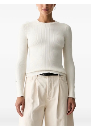 GUESS USA Ellie ribbed button-cuff sweater - Neutrals