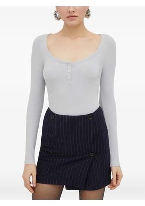 GUESS USA ribbed-knit crystal-embellished top - Grey