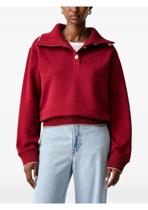 GUESS USA logo-embroidered ribbed-trim hoodie