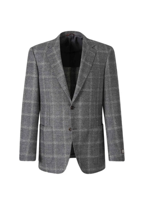 Canali check-pattern single-breasted blazer - Grey