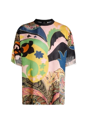 ETRO paisley-print frayed sweater - Neutrals