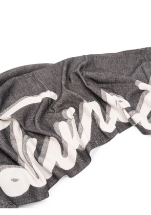 TWINSET logo-intarsia fringed scarf - Black