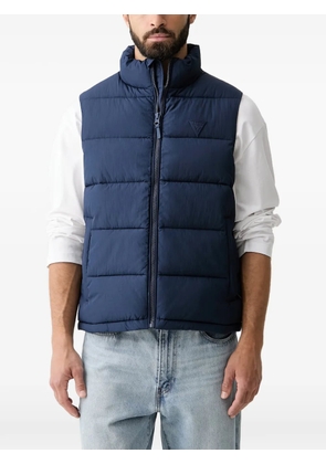 GUESS USA quilted logo-patch gilet - Blue