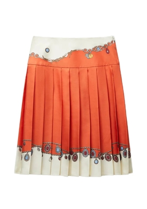 Versace Stolen Jewels silk midi skirt - Orange
