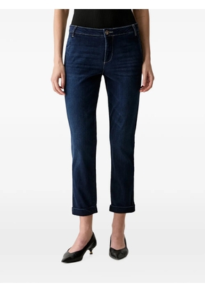 FRACOMINA logo-plaque turn-up jeans - Blue