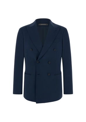 Boggi Milano blazer double-breasted structured stretch-nylon B Tech - Blue