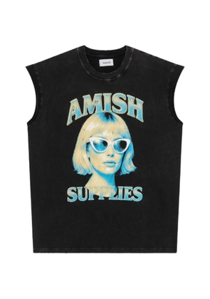AMISH graphic-print sleeveless tank top - Black