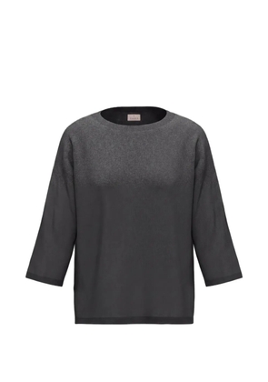 Marella three-quarter-sleeve crew neck top - Grey