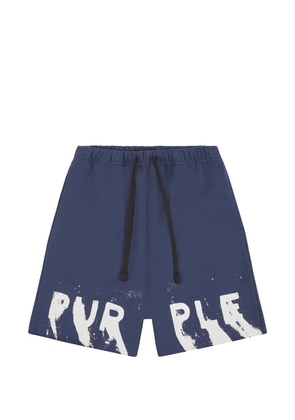 Purple Brand Painted Wordmark drawstring shorts - Blue