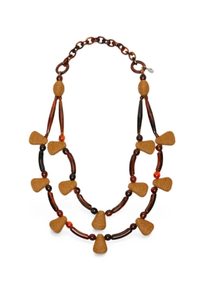 Weekend Max Mara beaded double-strand necklace - Brown