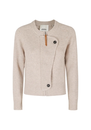 ISABEL MARANT Murielle asymmetric zip-fastening cardigan - Neutrals