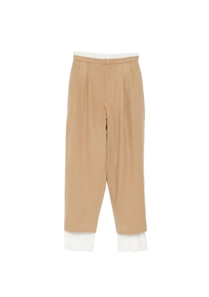 Y's wool layered trousers - Brown