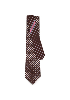 Ferragamo animal-print tie - Brown