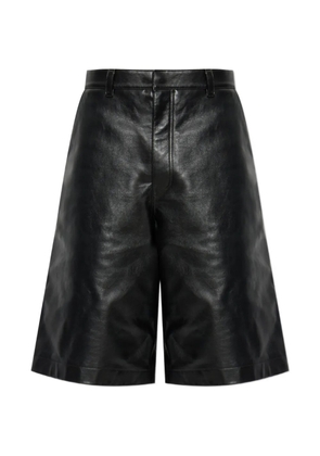 Balenciaga logo-patch leather shorts - Black