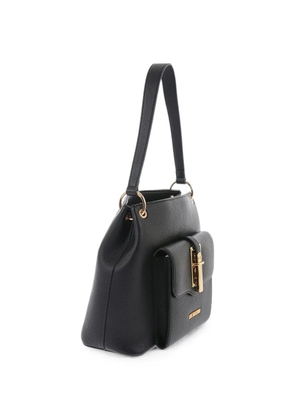 Love Moschino grained-effect logo-plaque shoulder bag - Black