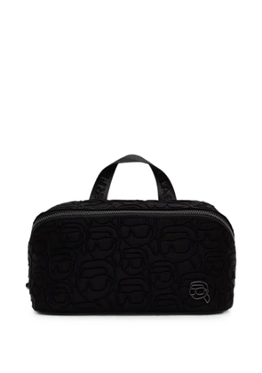 Karl Lagerfeld logo-pattern make-up bag - Black