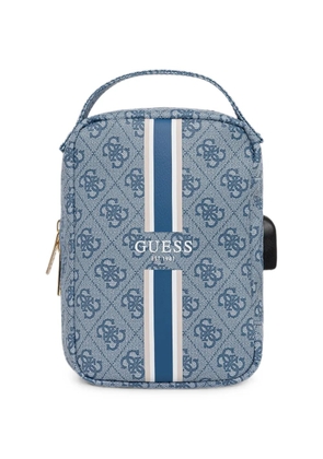 GUESS USA logo-print striped tech bag - Blue