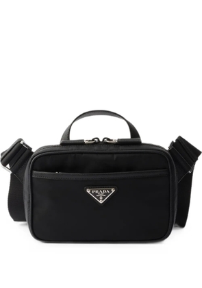 Prada Re-Nylon and Saffiano leather shoulder bag - Black