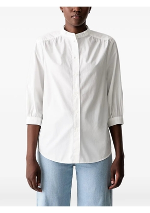Marc O'Polo gathered-detail band-collar shirt - White