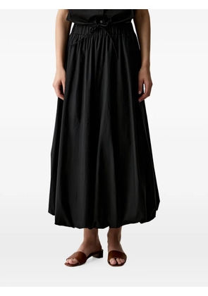Sisley drawstring bubble-hem midi skirt - Black