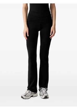 GUESS USA Flare rhinestone-logo leggings - Black