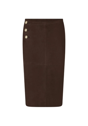 LIU JO suede midi skirt - Brown