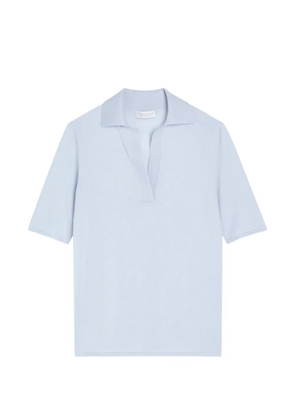 Gabriela Hearst fine-knit polo-neck T-shirt - Blue