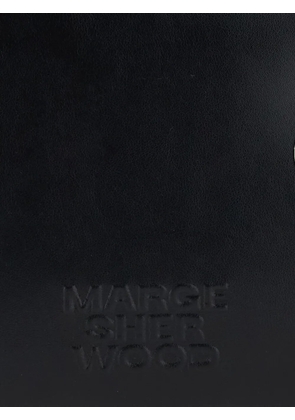 Marge Sherwood small logo-embossed leather shoulder bag - Black