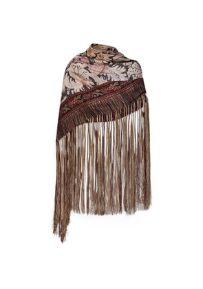 Pierre-Louis Mascia floral-jacquard fringed scarf - Gold