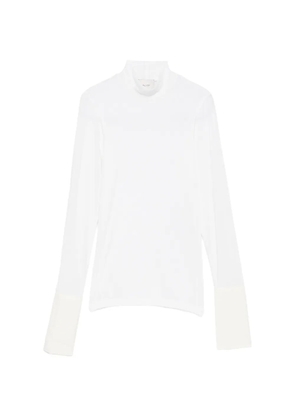 Alysi high-neck button-cuff sweater - White