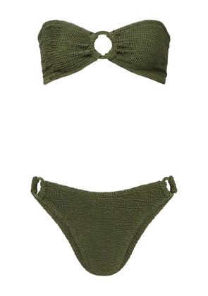 Hunza G ring-detail bandeau bikini - Green