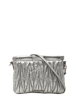 Miu Miu Pre-Owned 2010-2026 Matelasse Metallic Nappa Frame Clutch with Strap crossbody bag - Silver