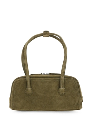 Marge Sherwood suede logo-embossed shoulder bag - Green