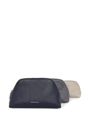 Coccinelle logo-print leather make-up bags - Blue