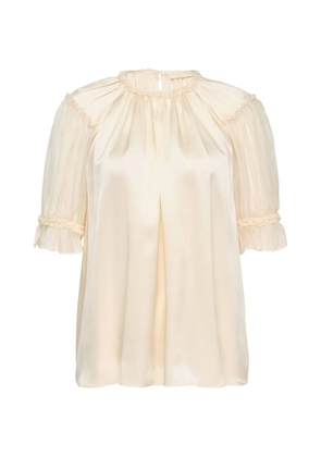 Ulla Johnson Alina ruffled silk top - Neutrals