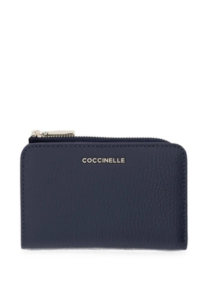 Coccinelle Small Metallic logo-print leather wallet - Blue
