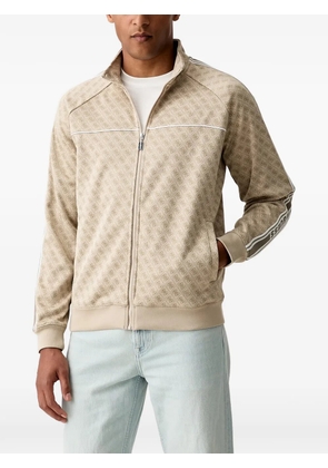 GUESS USA monogram-print zip-up sweater - Neutrals