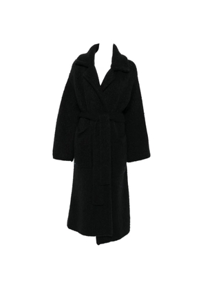 Alanui ribbed-knit belted coat - Black