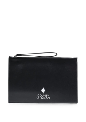COUNTY OF MILAN logo-print wrist-strap pouch - Black