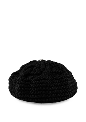 Chrome Hearts cable-knit button-detail beret - Black