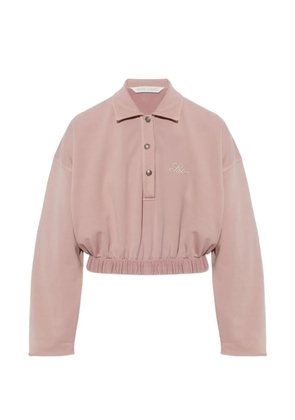 Palm Angels cropped long-sleeve polo shirt - Pink