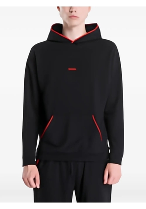 HUGO logo-print pouch-pocket hoodie - Black