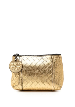 Bottega Veneta Pre-Owned 2012-2026 Metallic Nappa Intrecciomirage pouch - Gold