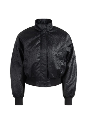 Elisabetta Franchi ostrich-effect bomber jacket - Black
