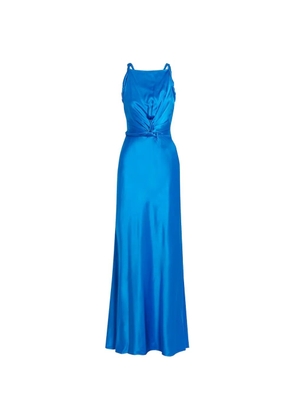 Roksanda Likai twisted satin maxi dress - Blue