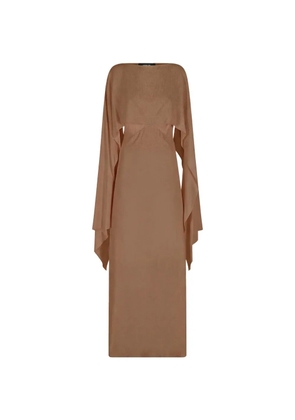 Federica Tosi cape-sleeve open-back maxi dress - Brown