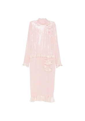 Alessandra Rich sequin-embellished bow-detail midi dress - Pink
