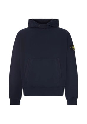 Stone Island logo-patch long-sleeve hoodie - Blue
